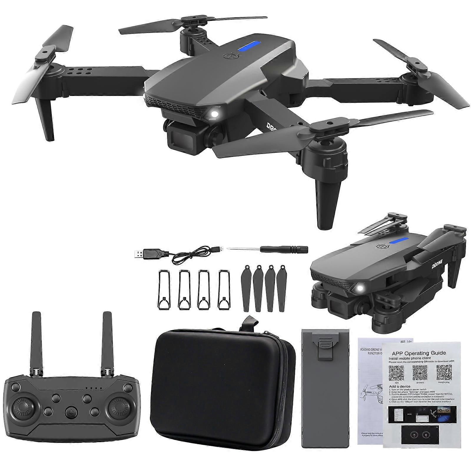 Quinlirra Clearance Folding Altitude Hold Mode Aerial Drone w/ 4x Protective Ring and 4x Fan Blades