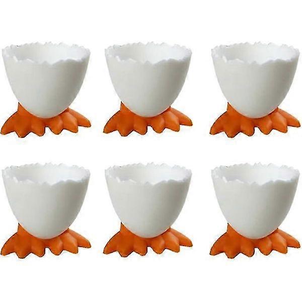 pcs Egg Cups Cartoon Egg Holders Soft Hard Boiled Egg Cups for Breakfast Brunch Soft Boiled Eggs (White)