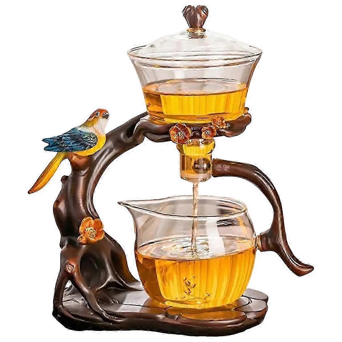 Automatic Brewing Teapot Set with Magnetic Lid and Glass Cups for Home