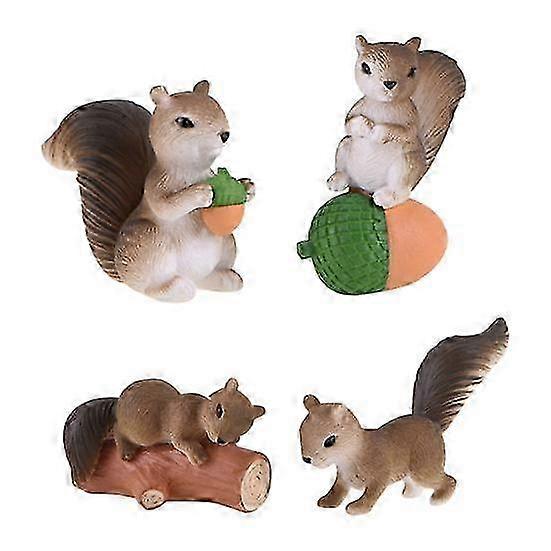 Small Squirrel Ornaments for Miniature Displays and DIY Crafts