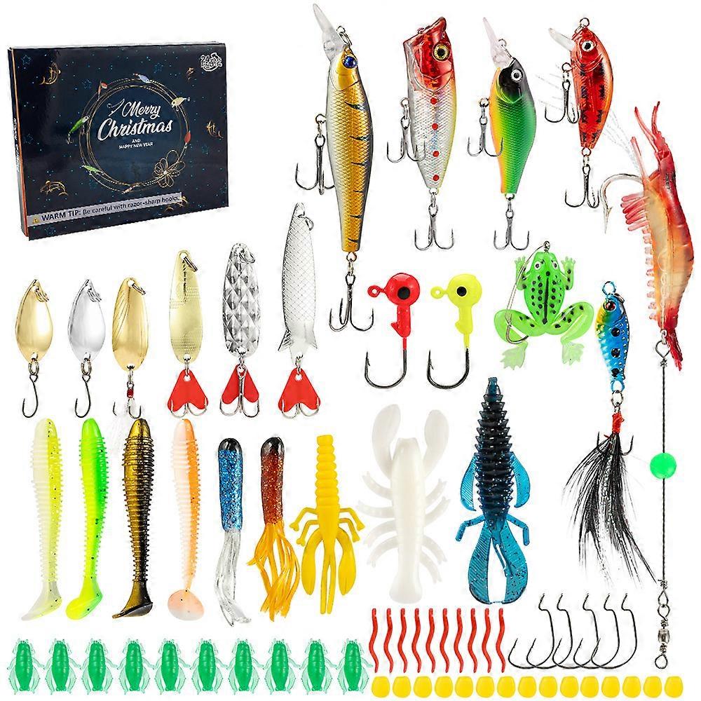 2025 Advent Calendar Fishing Xmas Countdown 24 Days Fishing Lures for Fishing