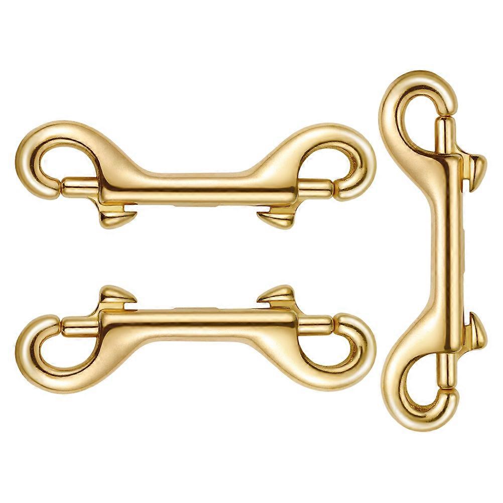 Brass Double Ended Snap Hooks for Bag Use 3Pcs Weather Resistant Clips