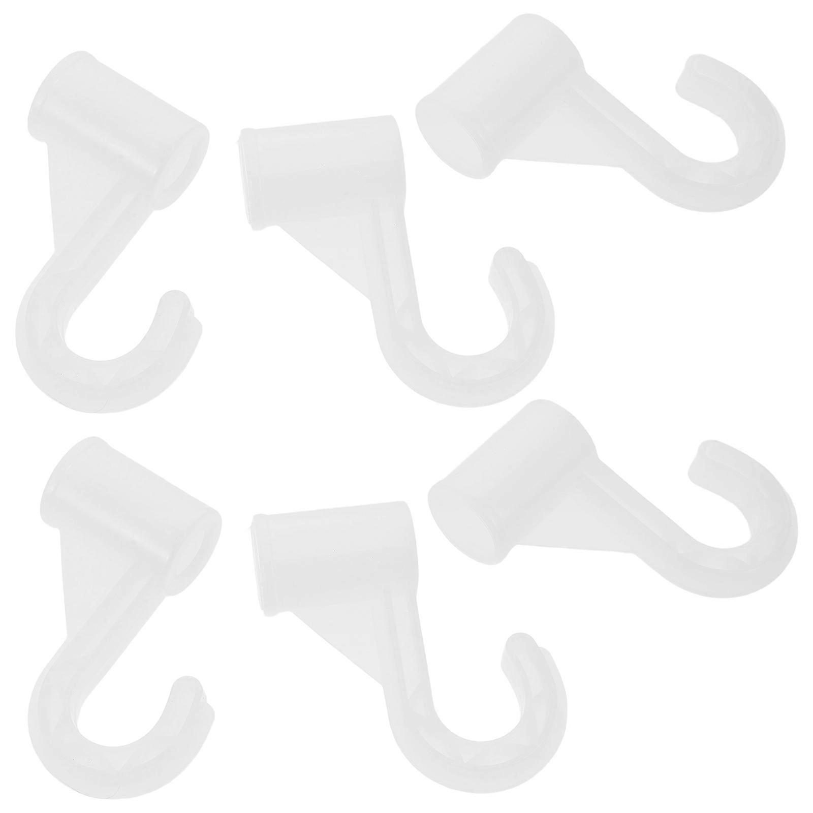 Wardrobe Closet Rod Bracket for Hanging Clothes 6Pcs White Plastic Support Hook