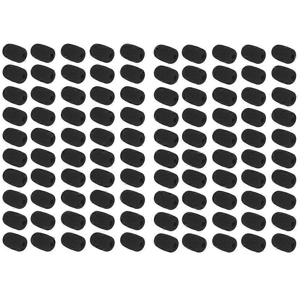100PCS Foam Microphone Windscreen,Mini Size Lapel Headset Mic Foam Covers for Headset Microphone 30x22x8mm