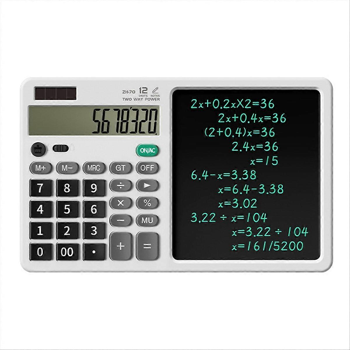 Calculator Writing Tablet with Stylus 12 Digits Desktop White