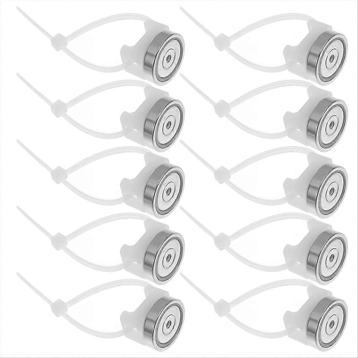 10 Pcs Magnetic Cable Holder Tie Mount Nylon Ties Base Silver