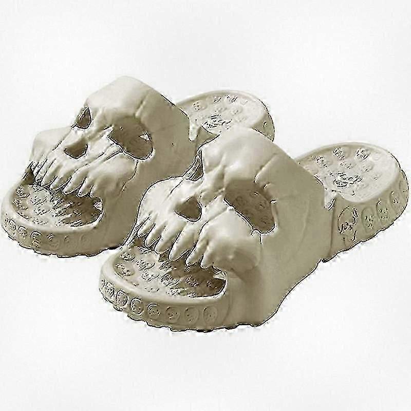 Skull Print Slides for Women and Men, Comfortable Non-Slip House Slippers