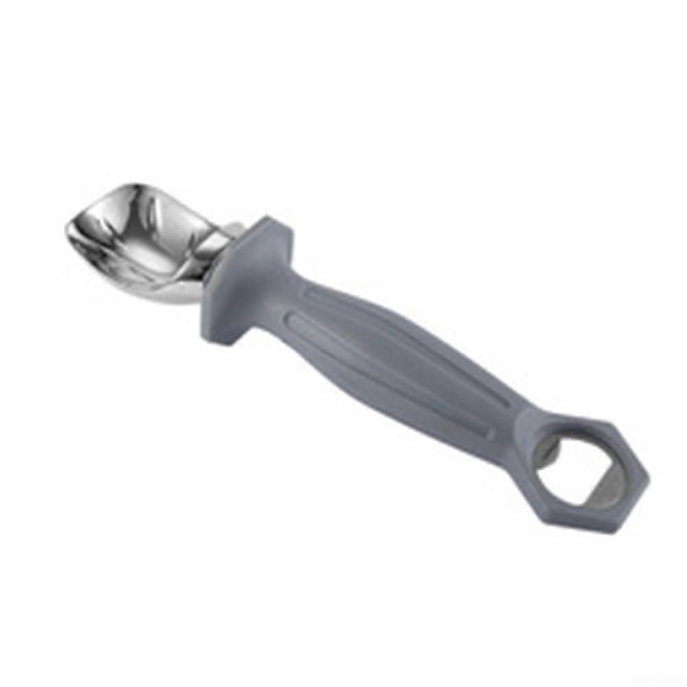Self Melting Stainless Steel Ice Cream Scoop with Bottle Opener and Ergonomic Grip Gray