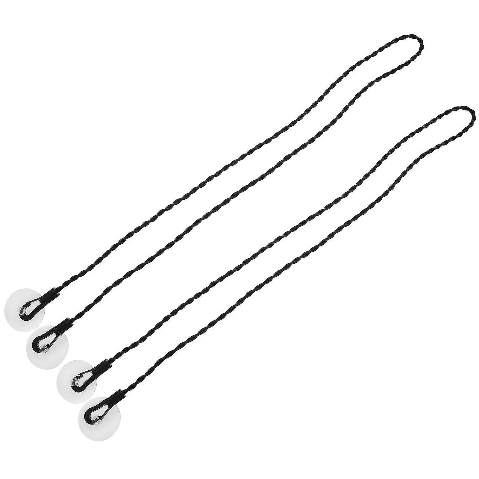 Black Elastic String Clothes Line for Hanging Coat Portable and Lightweight 2pcs