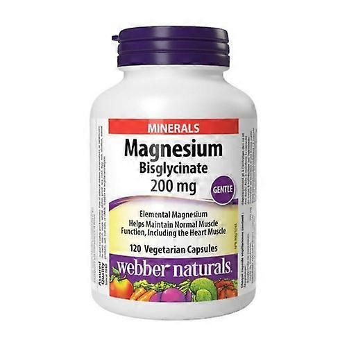 Webber Naturals Magnesium Glycinate Complex, 200 Mg, 120 Veg Caps