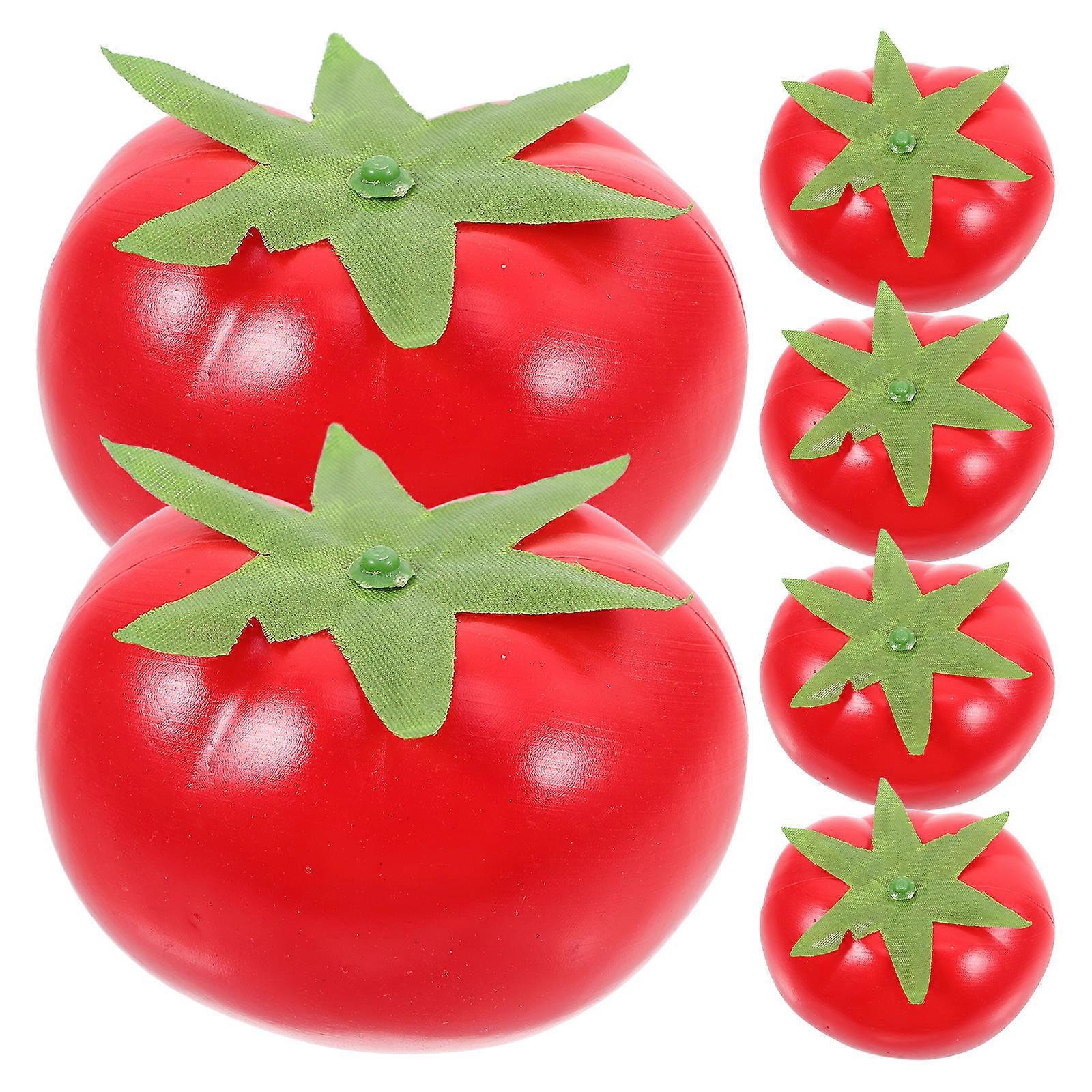 Artificial Tomatoes Foam Simulation Tomato Model for Display 6Pcs Red Fruit