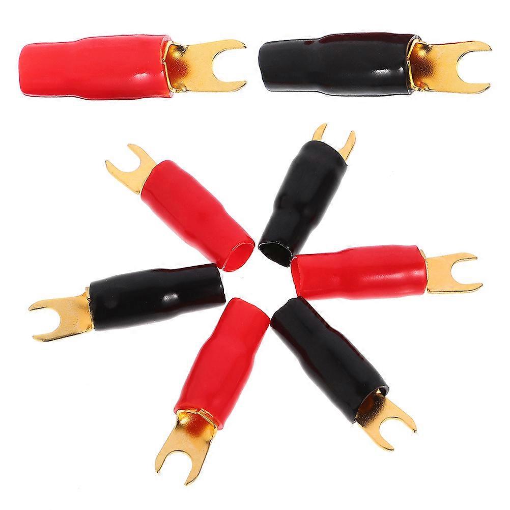 Audio Spade Fork Wire Connector for Connecting 4Pairs Amp Terminals