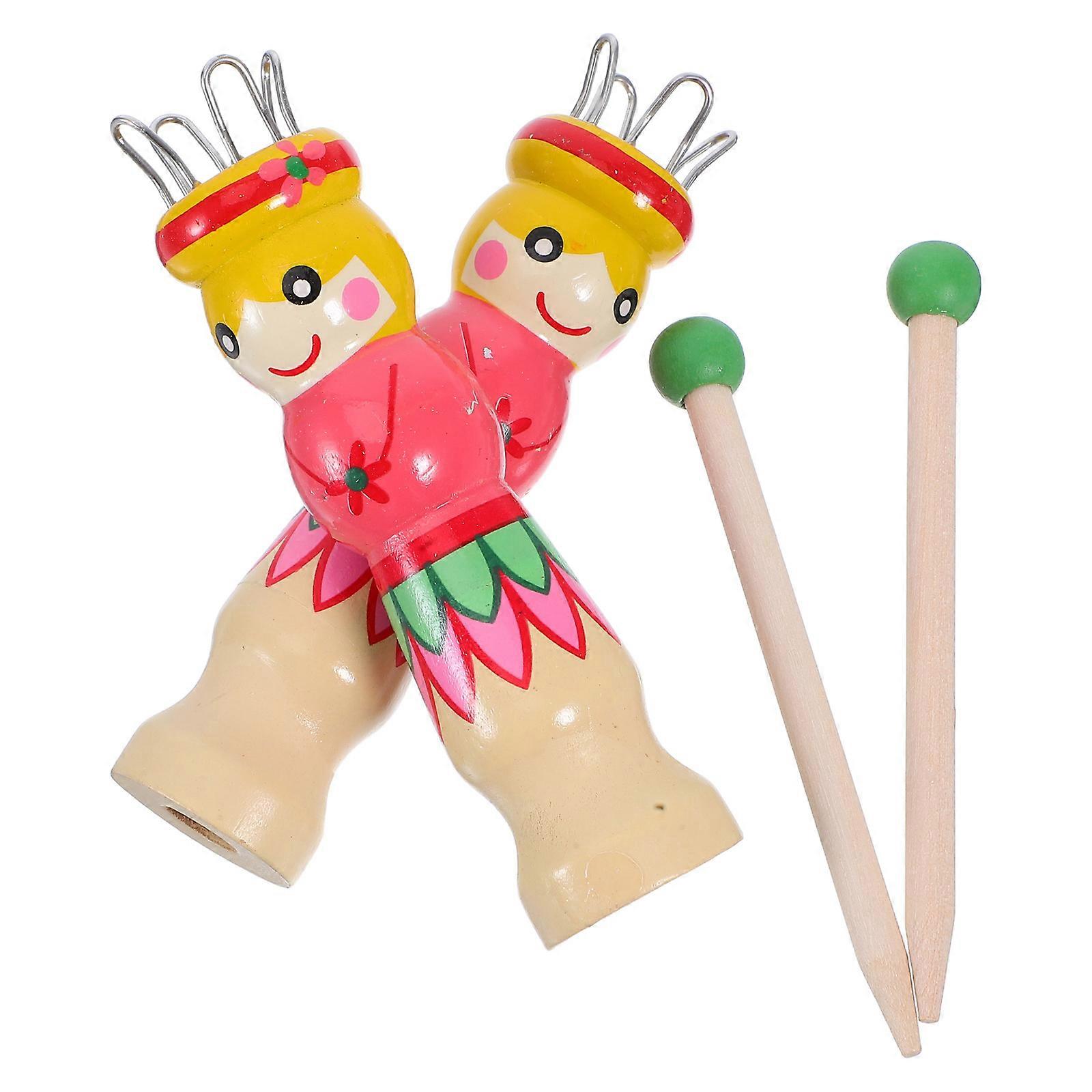 Hand Tool for Knitting Wood Knitting Tool for DIY 6Sets Colorful Hand-Painted Pattern