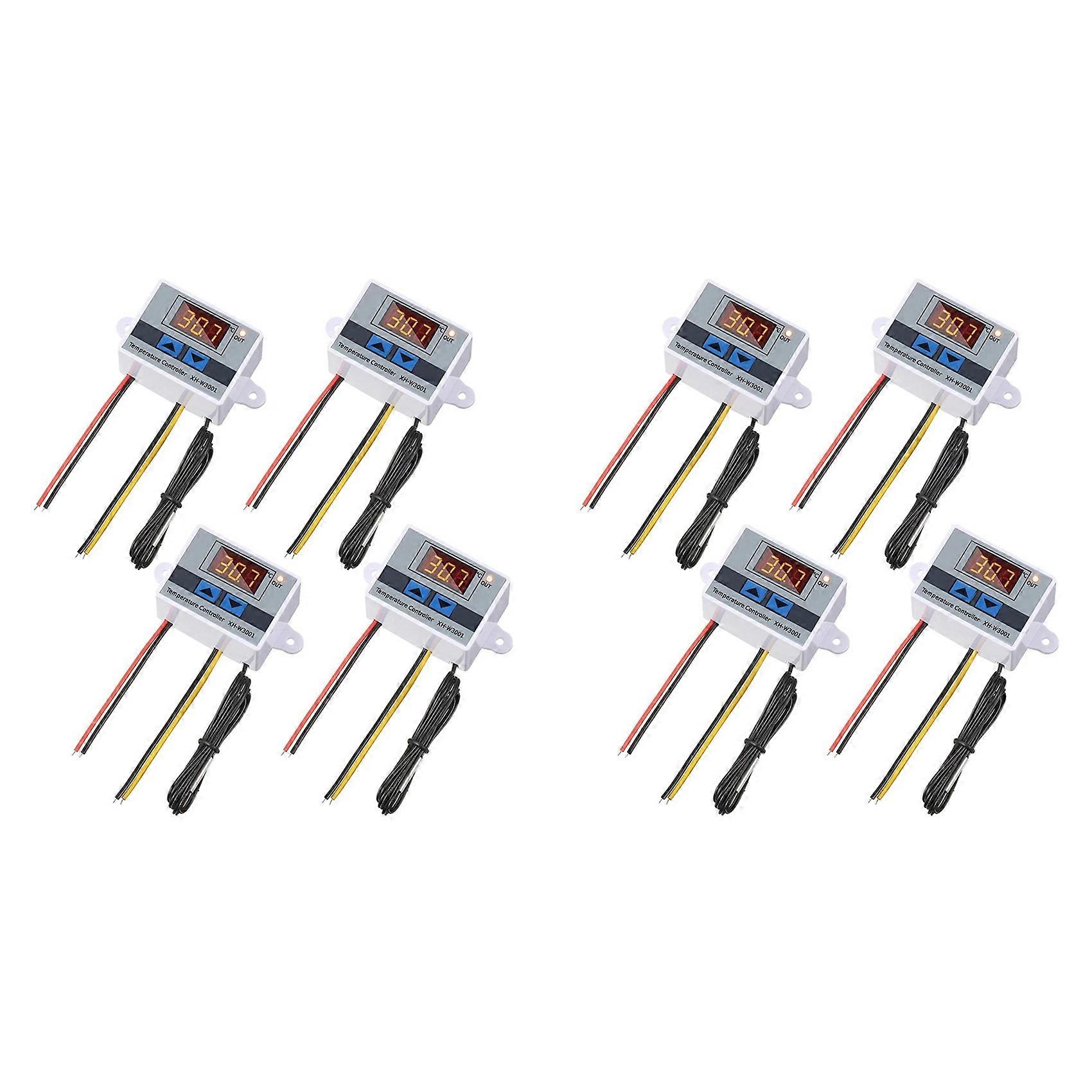 8Pc XH-W3001 Digital Temperature Controller Module Thermostat Switch Waterproof Probe Electronic Thermostat 12V 10A 120W