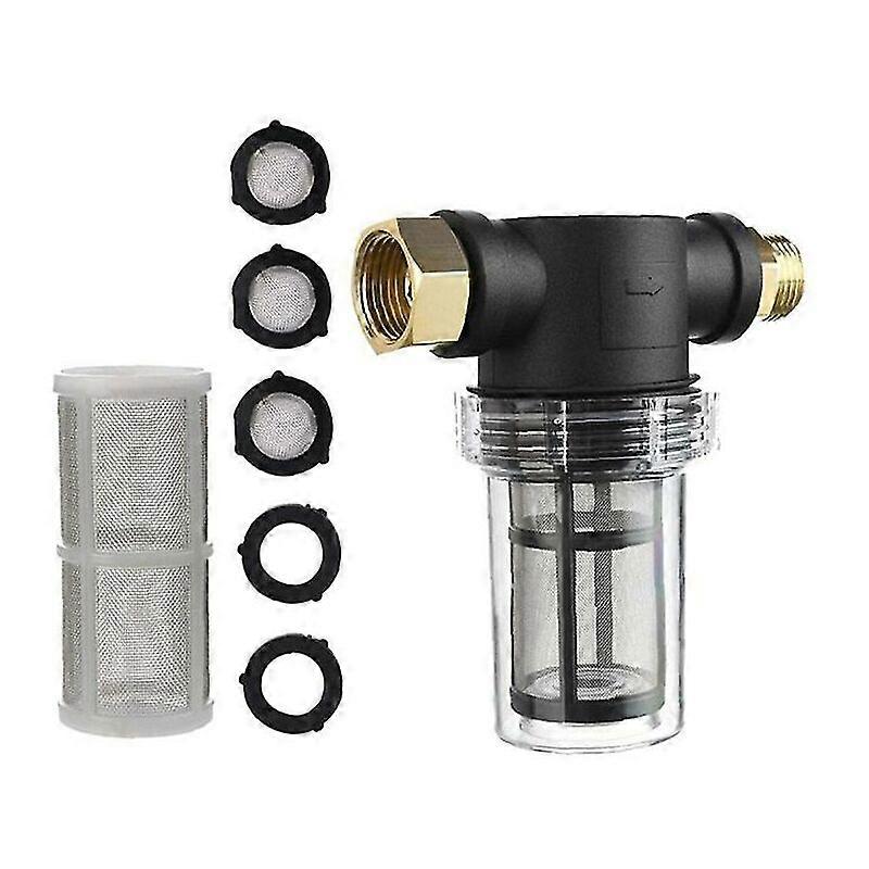 Garden Hose Sediment Filter, Pressure Washer Garden Hose Filter with 2 x 100 Mesh