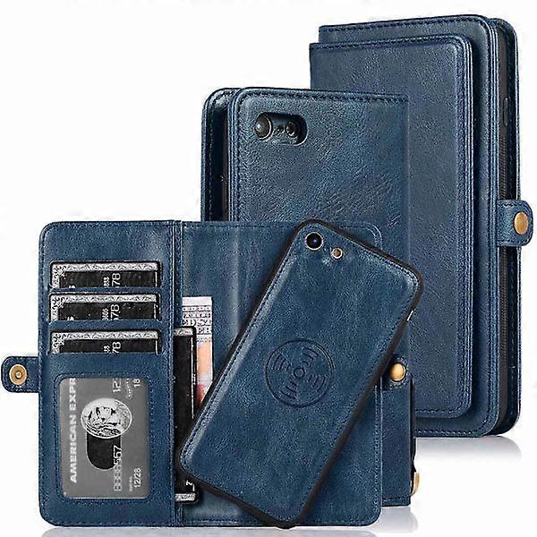 Double Wallet Case - compatible with iPhone SE 2022 Dark Blue