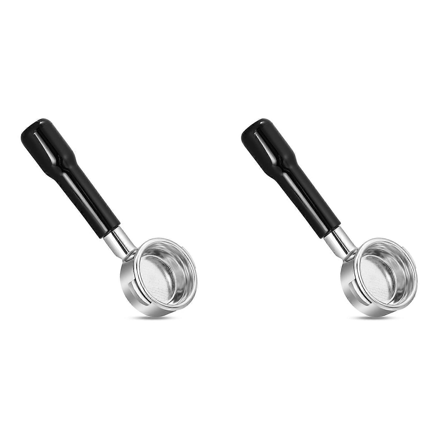 2pcs 58mm Bottomless Portafilter 2 Ear Espresso Portafilter with Filter Basket for E61 Rocket, Faema