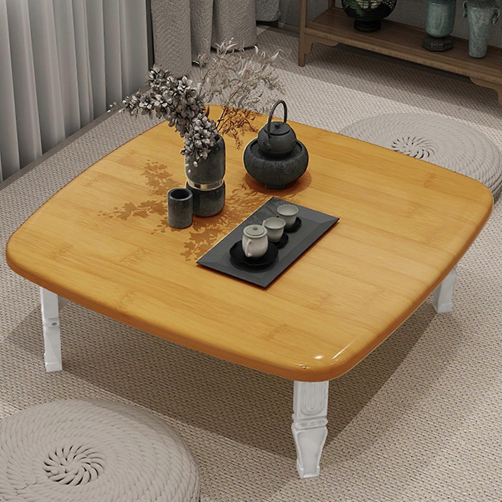 Japanese Low Table Folding Coffee Table Tatami Style Wooden Chabudai NoAssembly 31.5'x31.5'