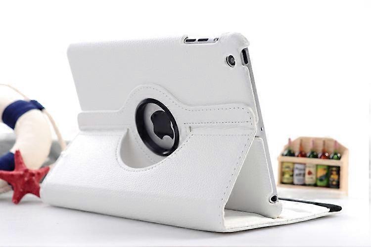 Case For Ipad Mini6 2021 White Lychee Texture Rotating Support Adjustable Sleep Stand