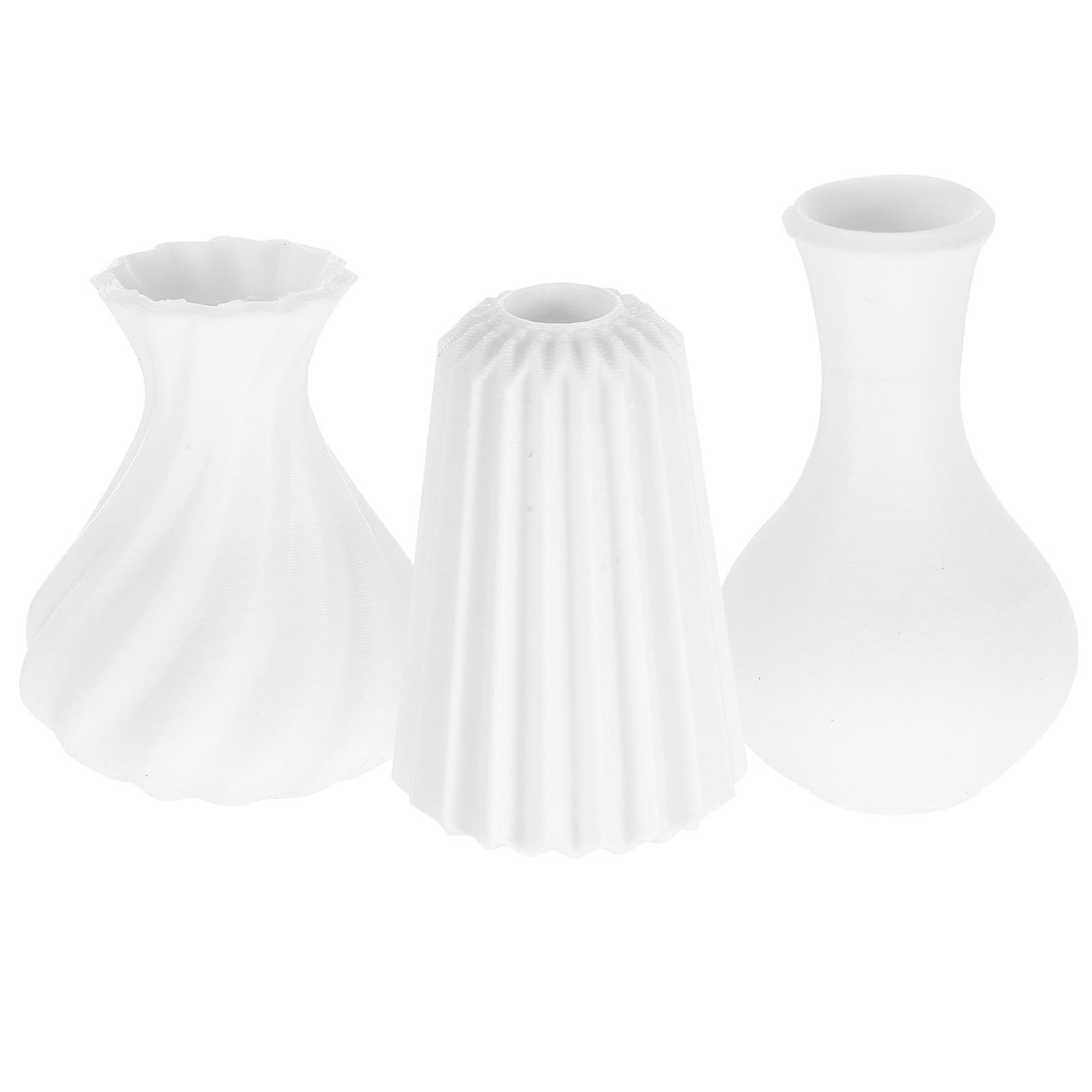 Mini Vase Set Dollhouse Accessories for Decor 3Pcs White Tiny House