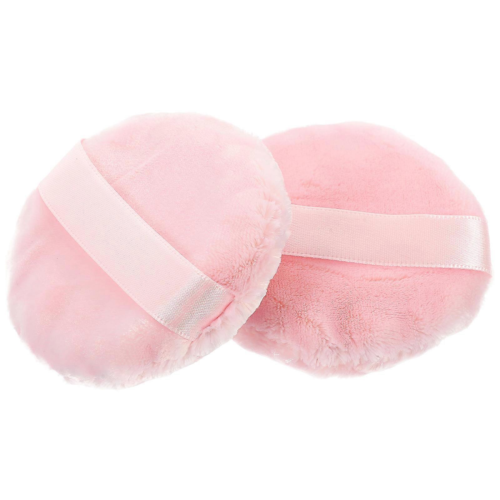 Powder Pink Cotton Makeup Sponge for Foundation 2Pcs Set