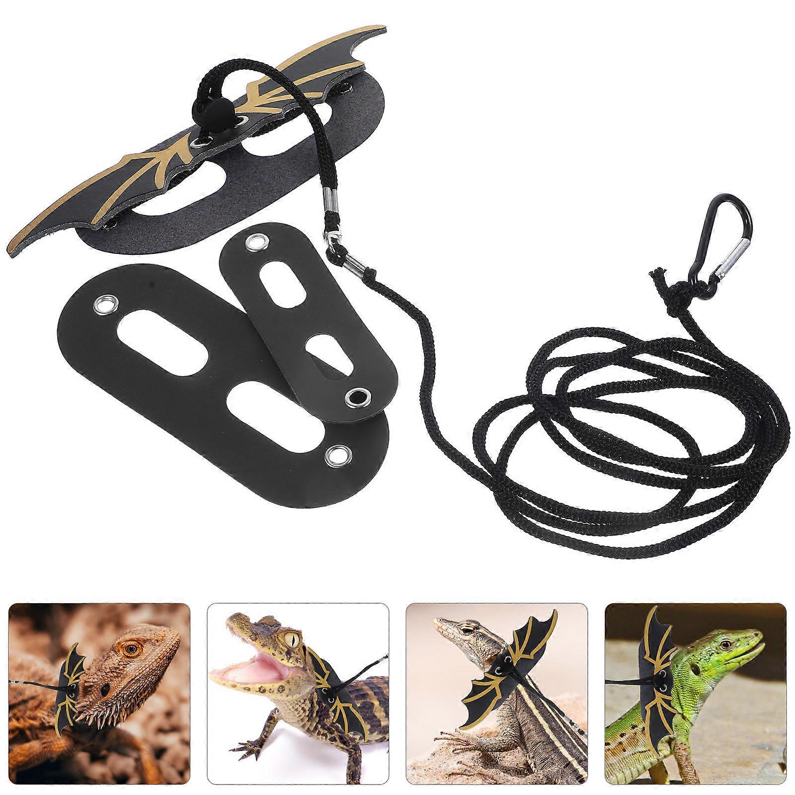 Lizard Walking Harnesses Reptile Leash for Pet Use 1Set Golden