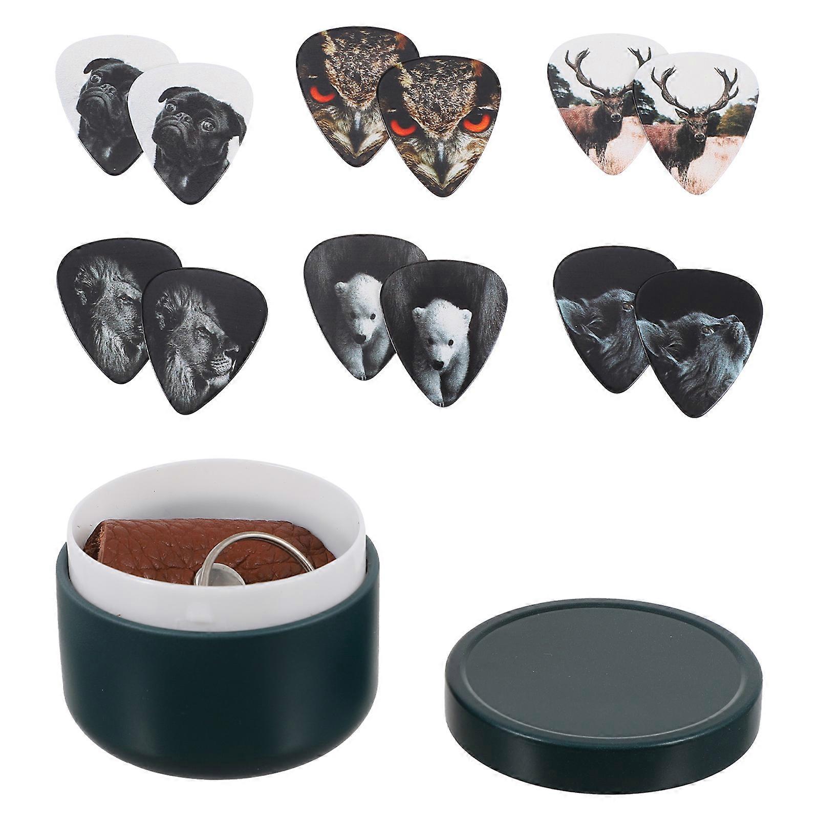 Guitar Pick Sleeve Storage Box for Guitars 1Set Celluloid Assorted Color