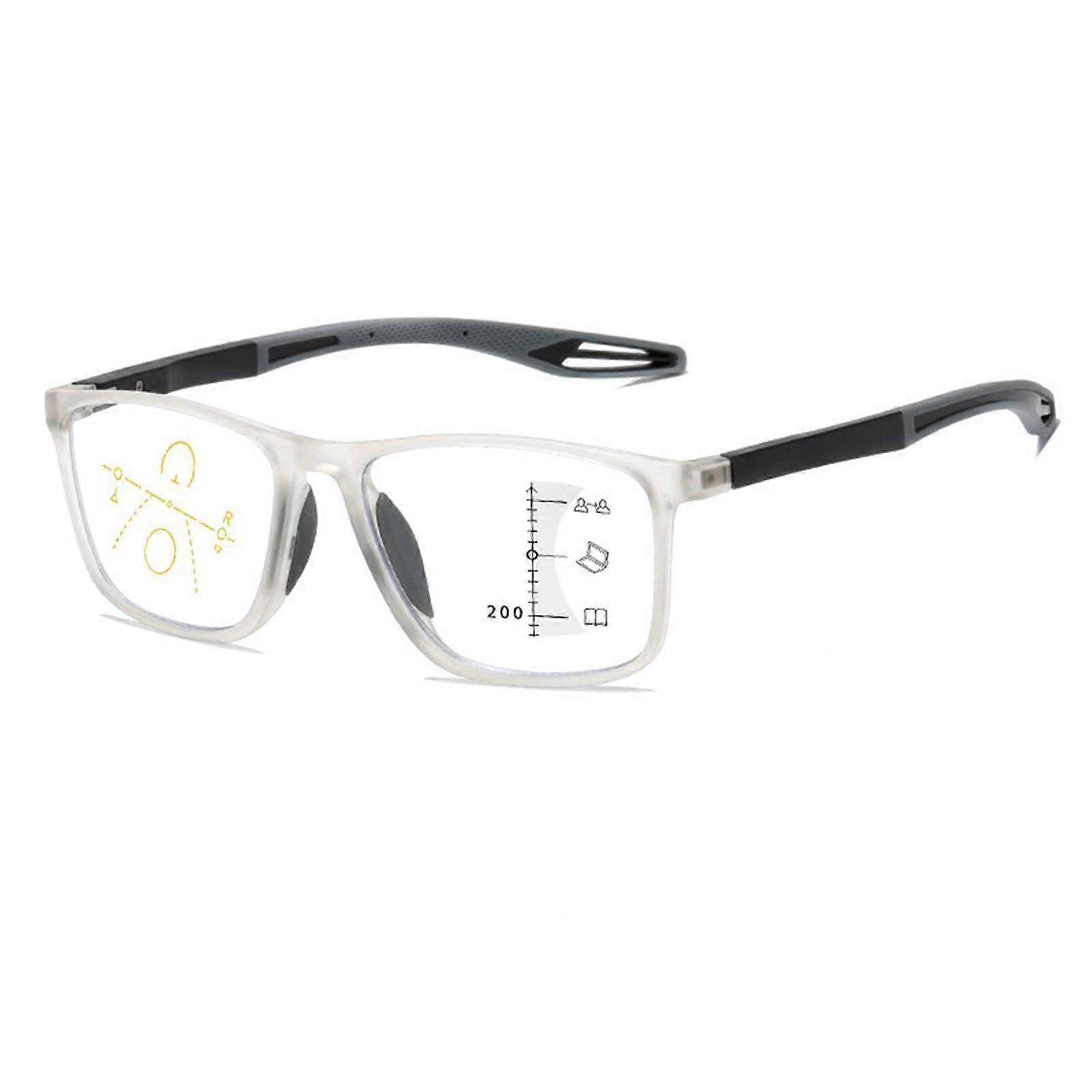 Blue Light Blocking Progressive Multifocal Reading Glasses Anti Glare TR90 Frame Clear 2.5x
