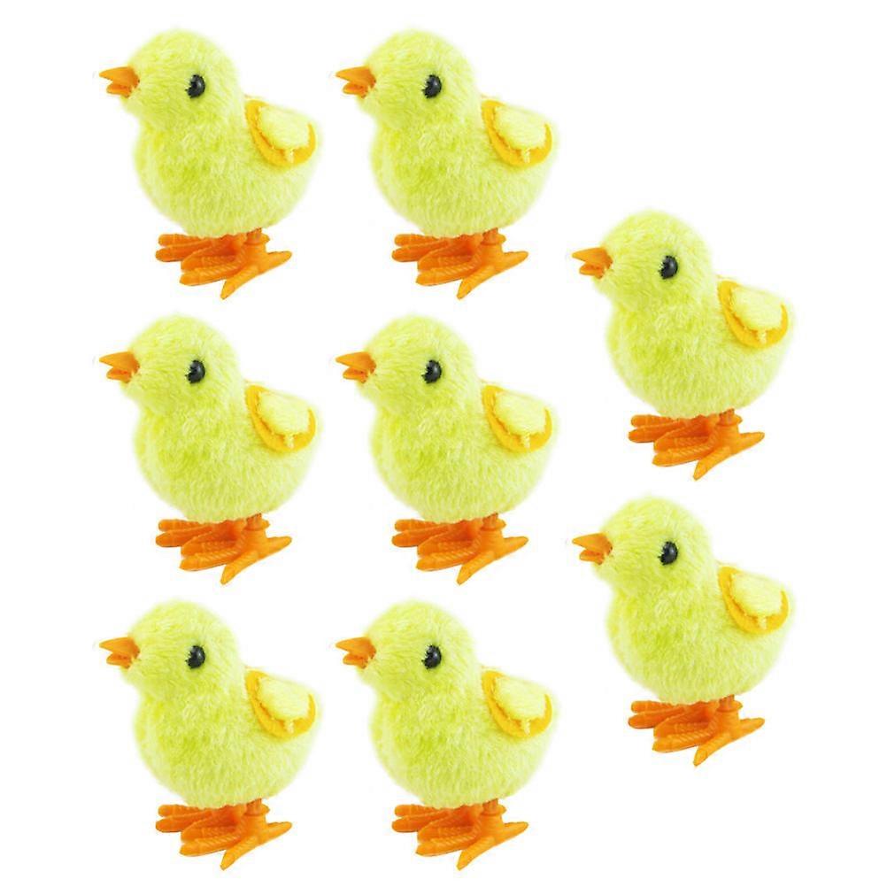 Plush Chick Toys Clockwork Spring Plaything for Cat Use 8Pcs Random Color