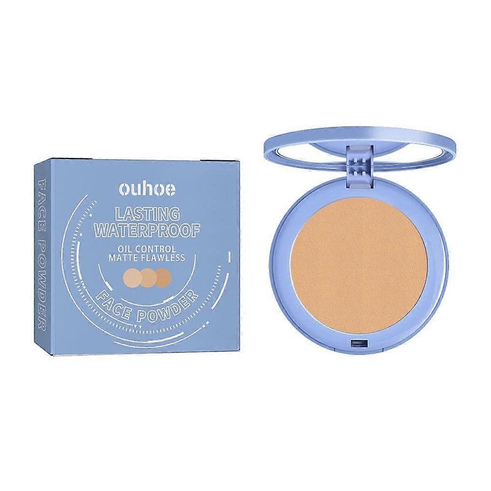 LongLasting Waterproof Pressed Face Powder Matte Finish Oil Control Silky Smooth Compact