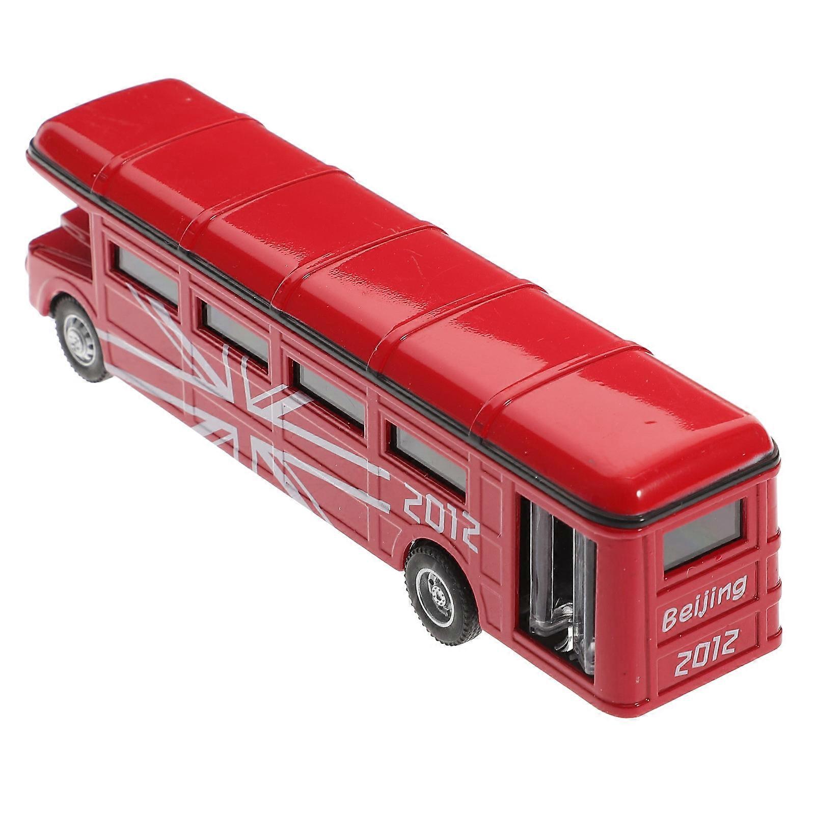 Pull Back Bus Toy Single-Deck Bus Model for Playing and Display
