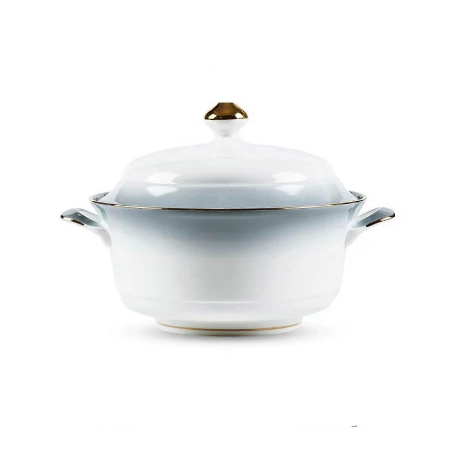 Luxury Ceramic Dinnerware Set with Gold Plating, Durable Nano Glaze, Elegant Gift Tableware