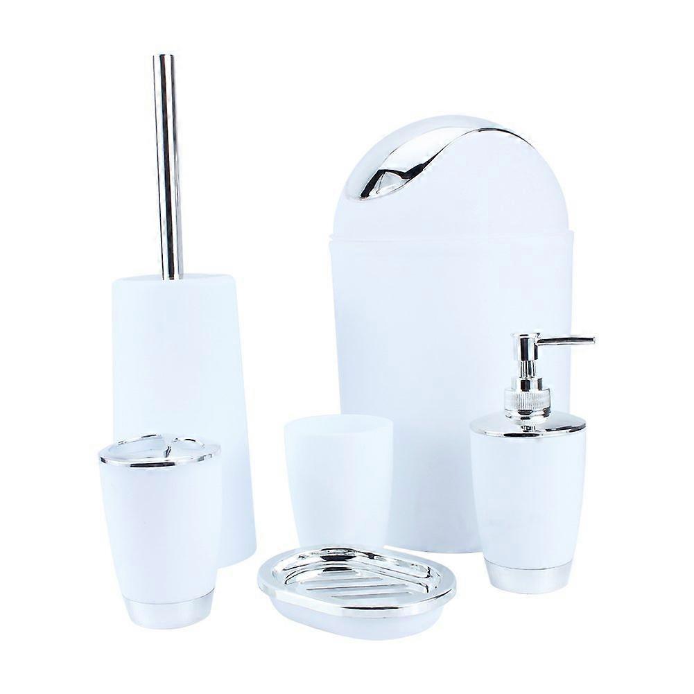 6 Piece Resin Bathroom Accessory Set for Modern Coordinated Bathroom Decor