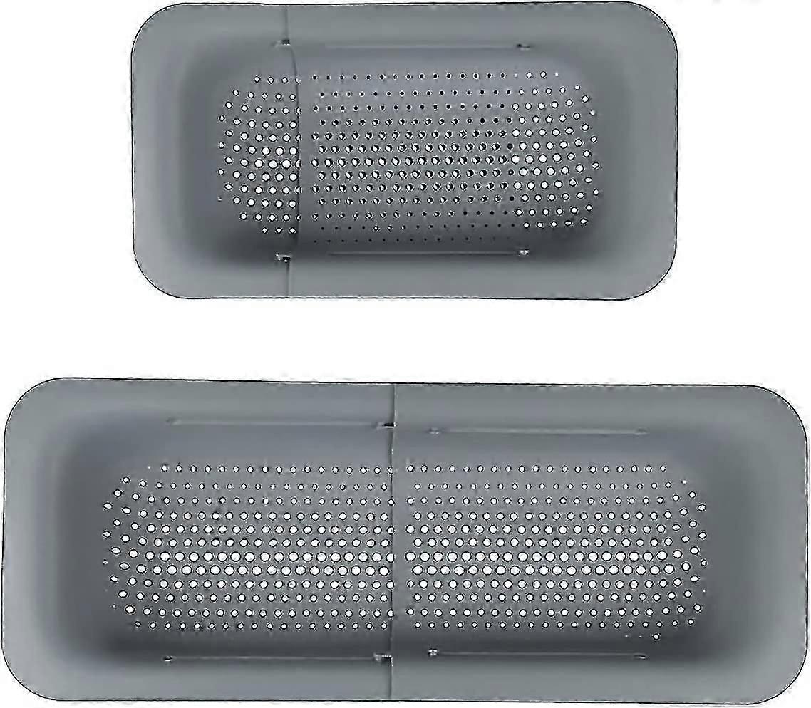 2-Pack Collapsible Sink Filter Basket, Square Kitchen Drain Tray with Colander Functionality