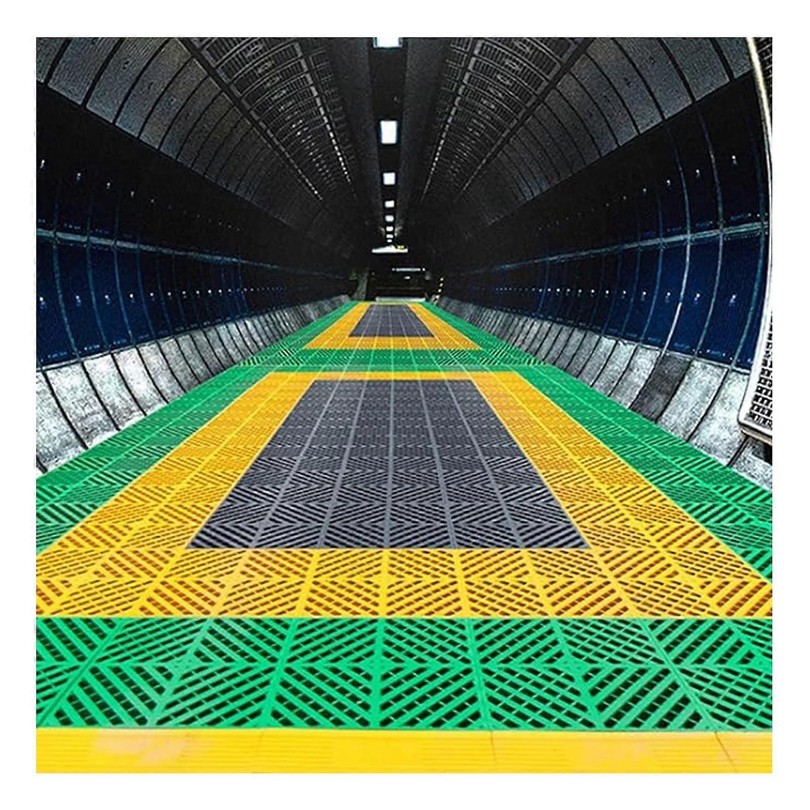 Interlocking Floor Tiles 4pcs SlipResistant Fast Drainage for Garage Deck Pool Bath Green