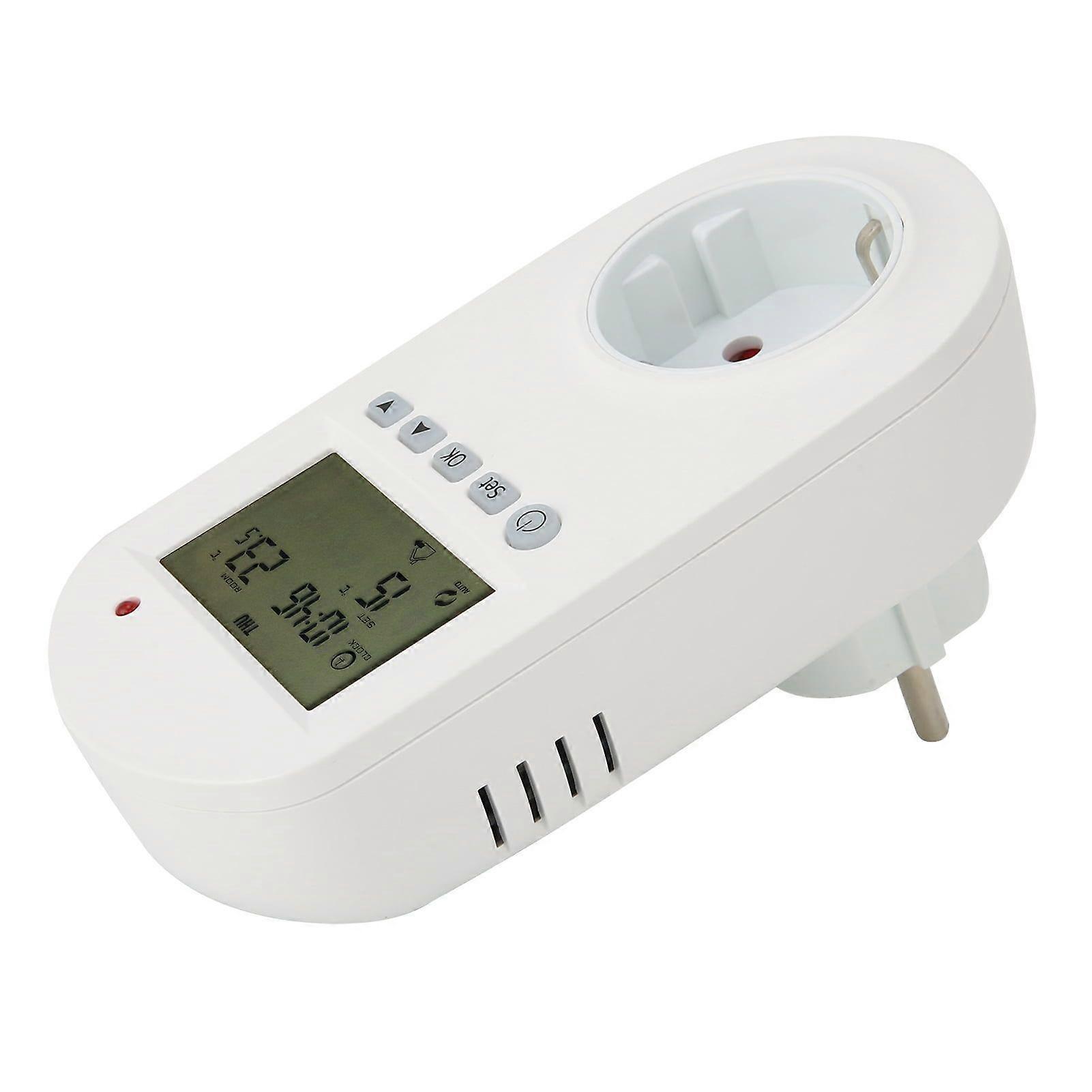 16A Plugin Thermostat Programmable Electric Heating Temperature Controller EU