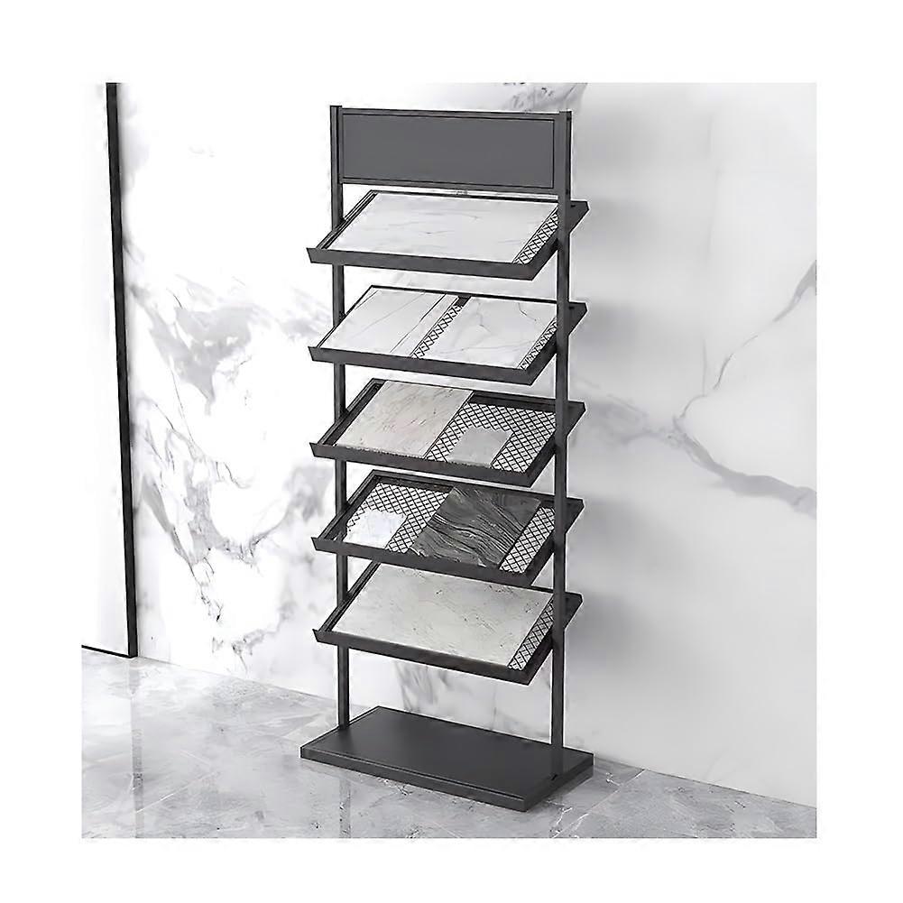 Tile Display Stand with MultiLayer Rack, Durable Iron Frame for Quartz and Marble Samples, 67x35x150cm