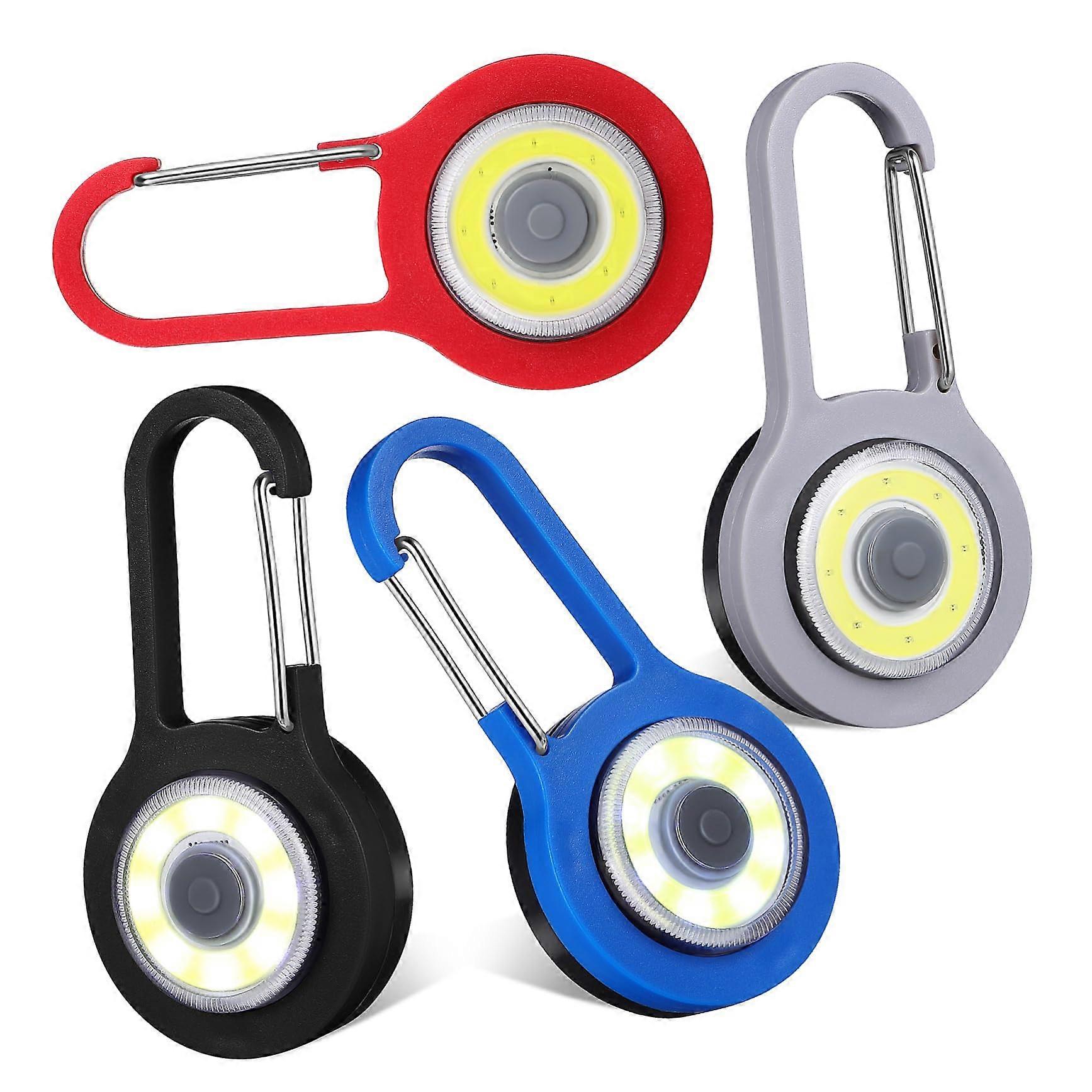 4Pcs Keychain Flashlight Set with Mini LED Lights PressType Control for Camping Hiking Emergency