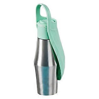 Dog Water Bottle 750ml Stainless Steel LeakProof with Bowl for Hiking Camping Travel Pets Light Green