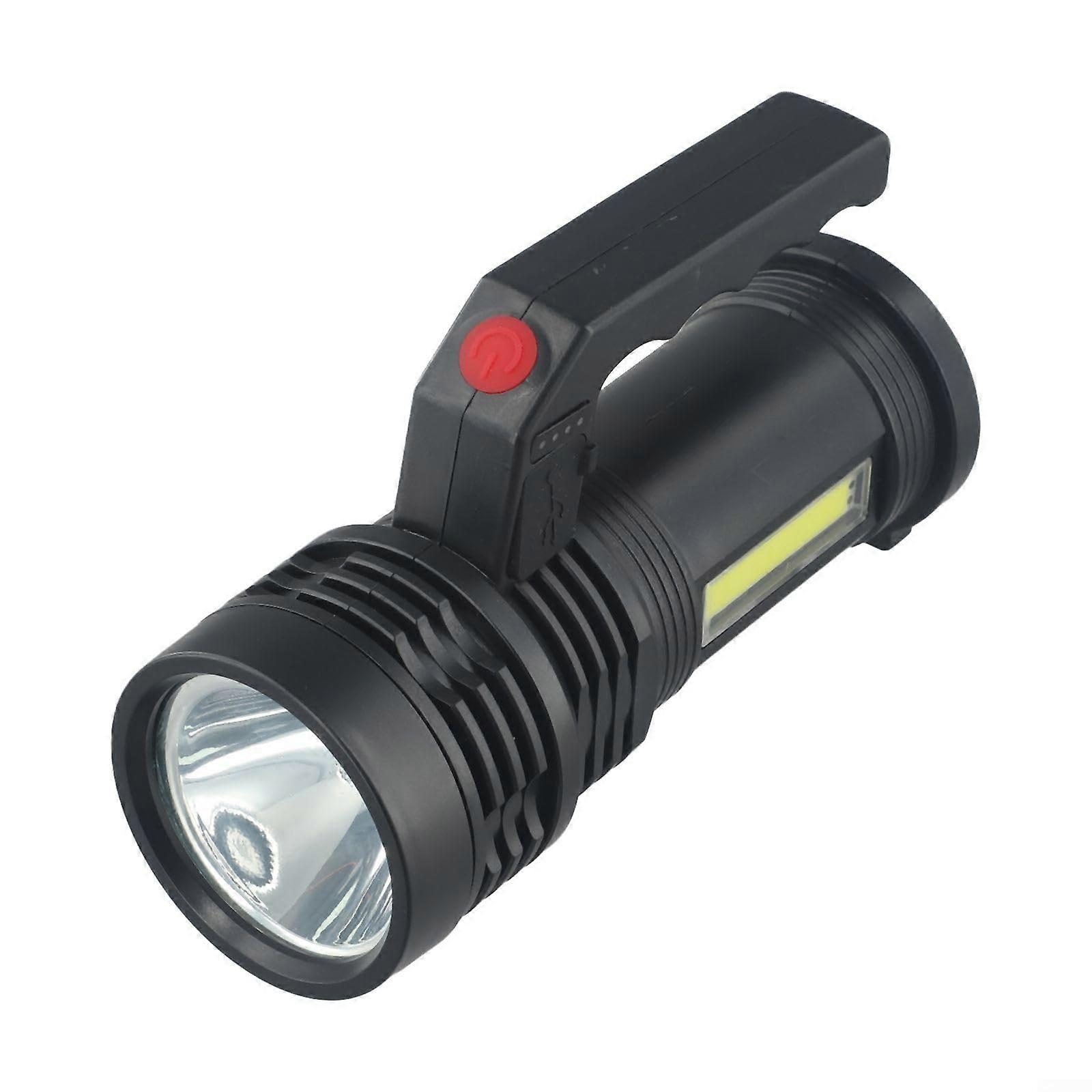 LED Spotlight Rechargeable Flashlight 5000m Super Bright IP44 Waterproof with Side Light