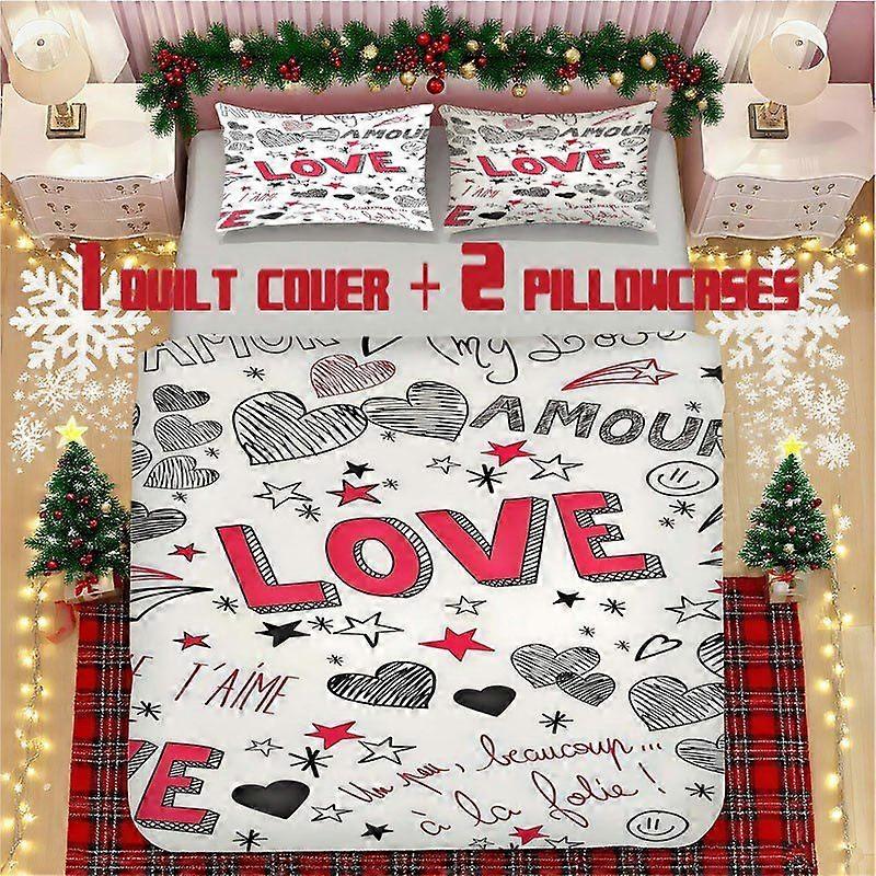 Love Style Soft Printed Bedding Set Polyester Fabric Decorative & Warm