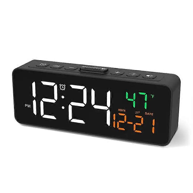 Usb Digital Alarm Clock – Temp & Date Display With 5-level Brightness