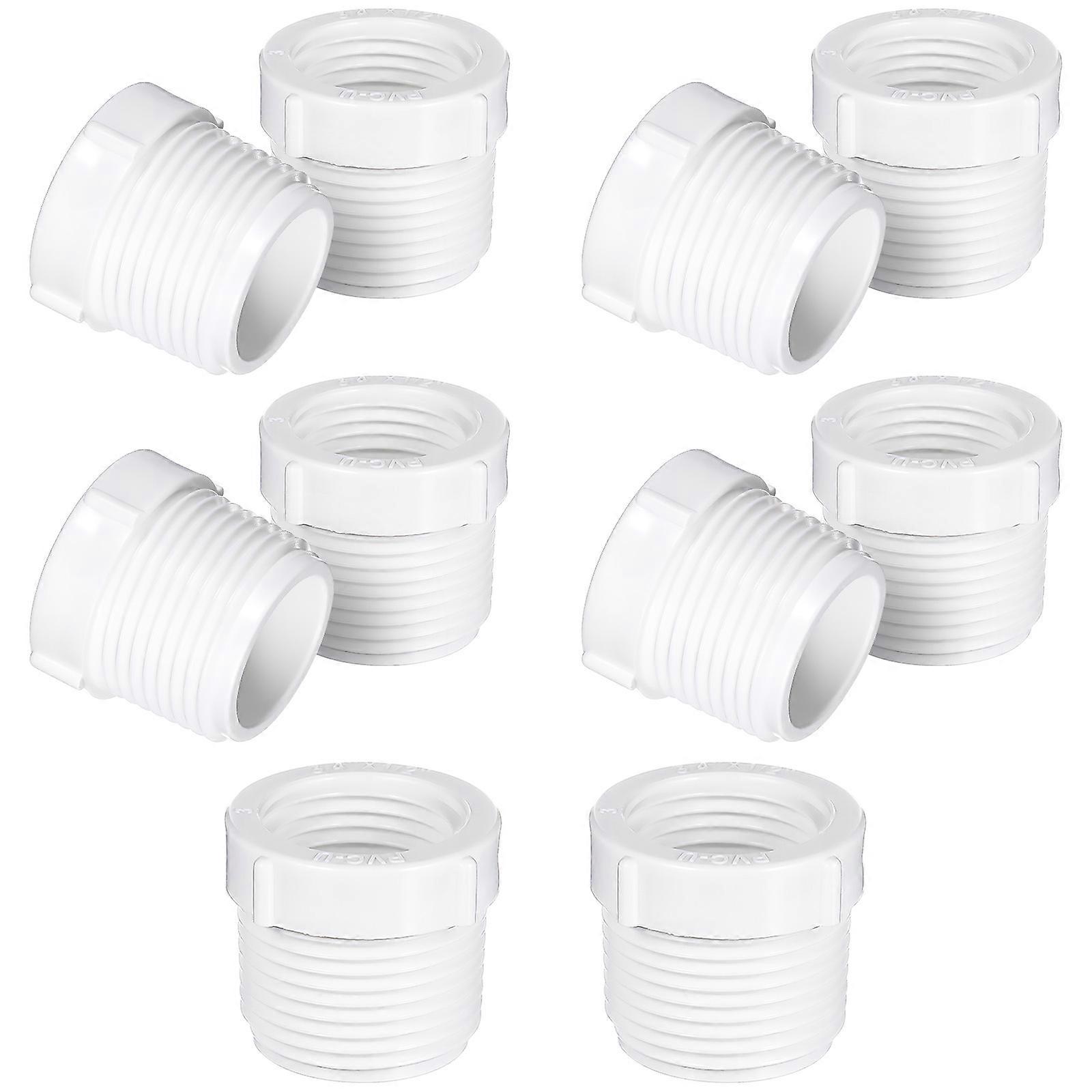 Water Pipe Joint Converter PVC Threaded Reducer for Plumbing Use 10Pcs