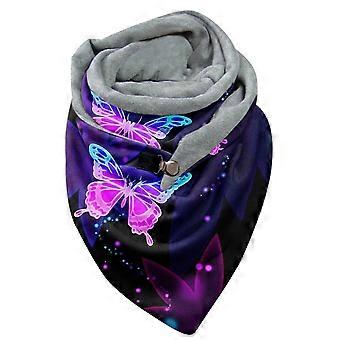 Damen-Winterschal, lila, winddicht, doppellagig, mit Schnalle, modischer Turban, Einheitsgröße