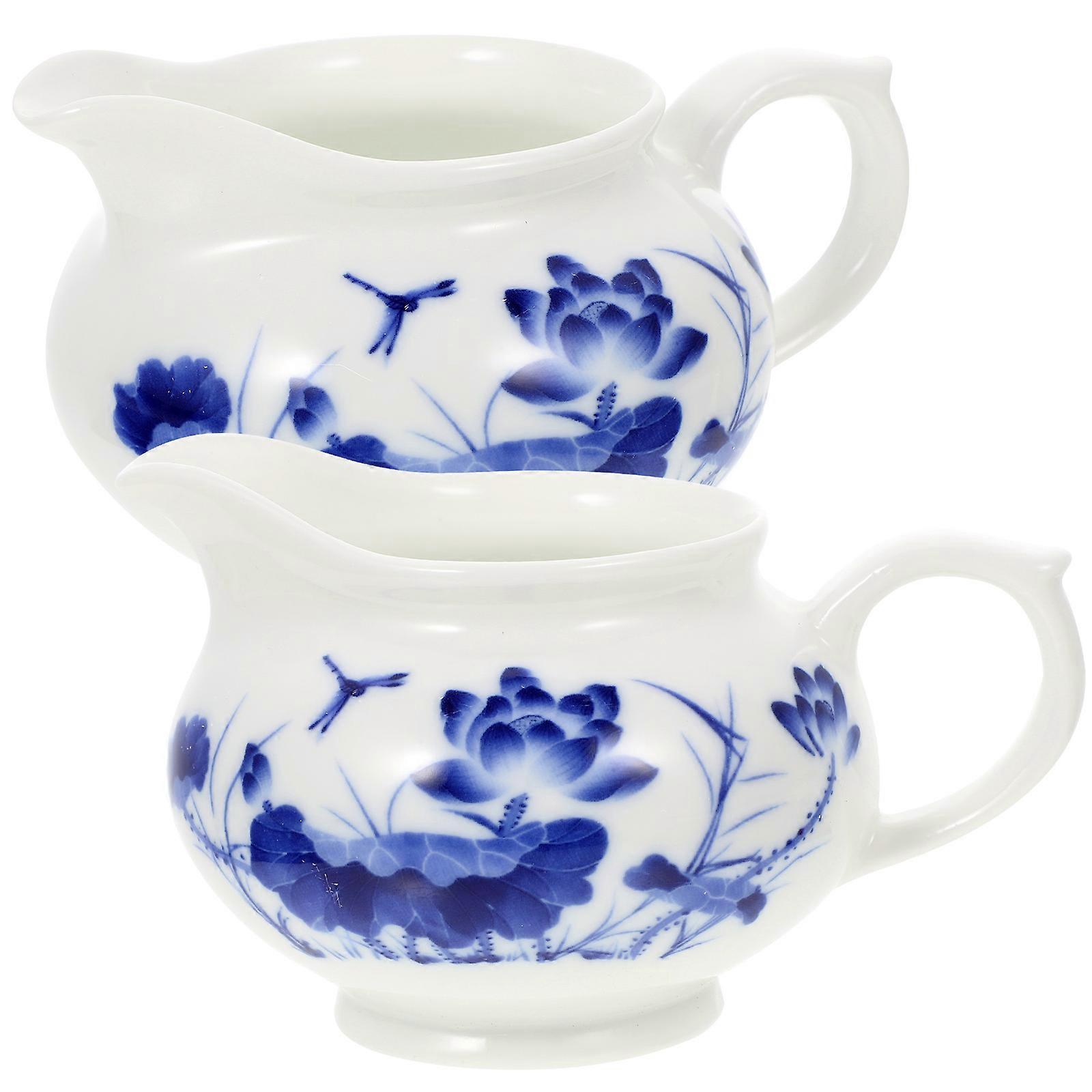 Ceramic Gravy Boat Sauce Container for Pouring 2Pcs Assorted Colors