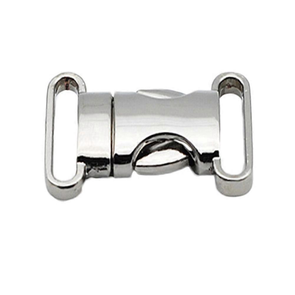 Side Release Buckles Durable Metal Buckle for Lock Use 2Pcs Silver