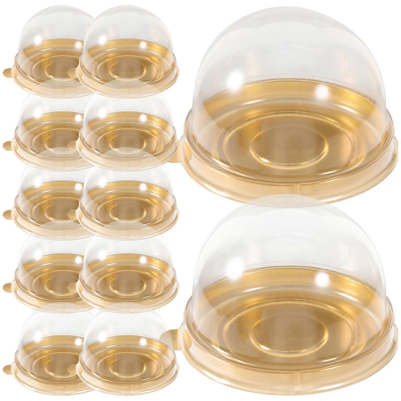 Golden Individual Cake Boxes for Storage 50Pcs Baking Supplies Containers