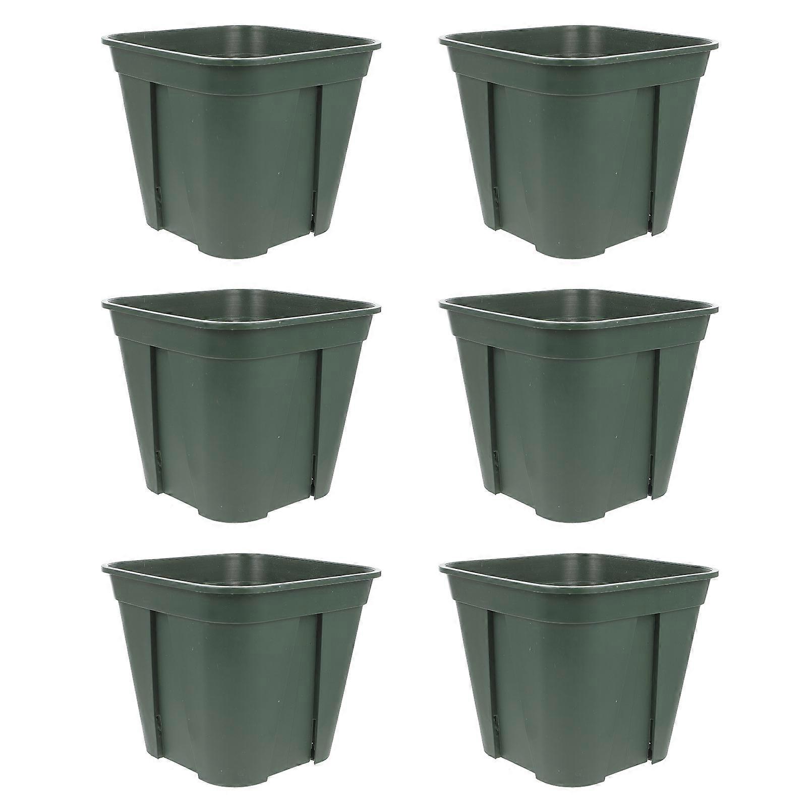 Plastic Root Control Flowerpot for Gardening Plants 6Pcs Green Pots