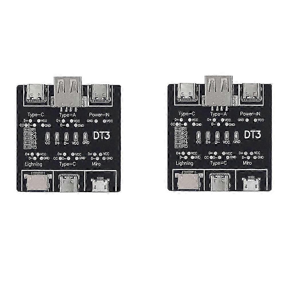 2PCS DT3 Data Cable Test PCB Board Type-C USB C Micro-USB Cable Tester USB Type-C Date Cable on-Off Detection Board