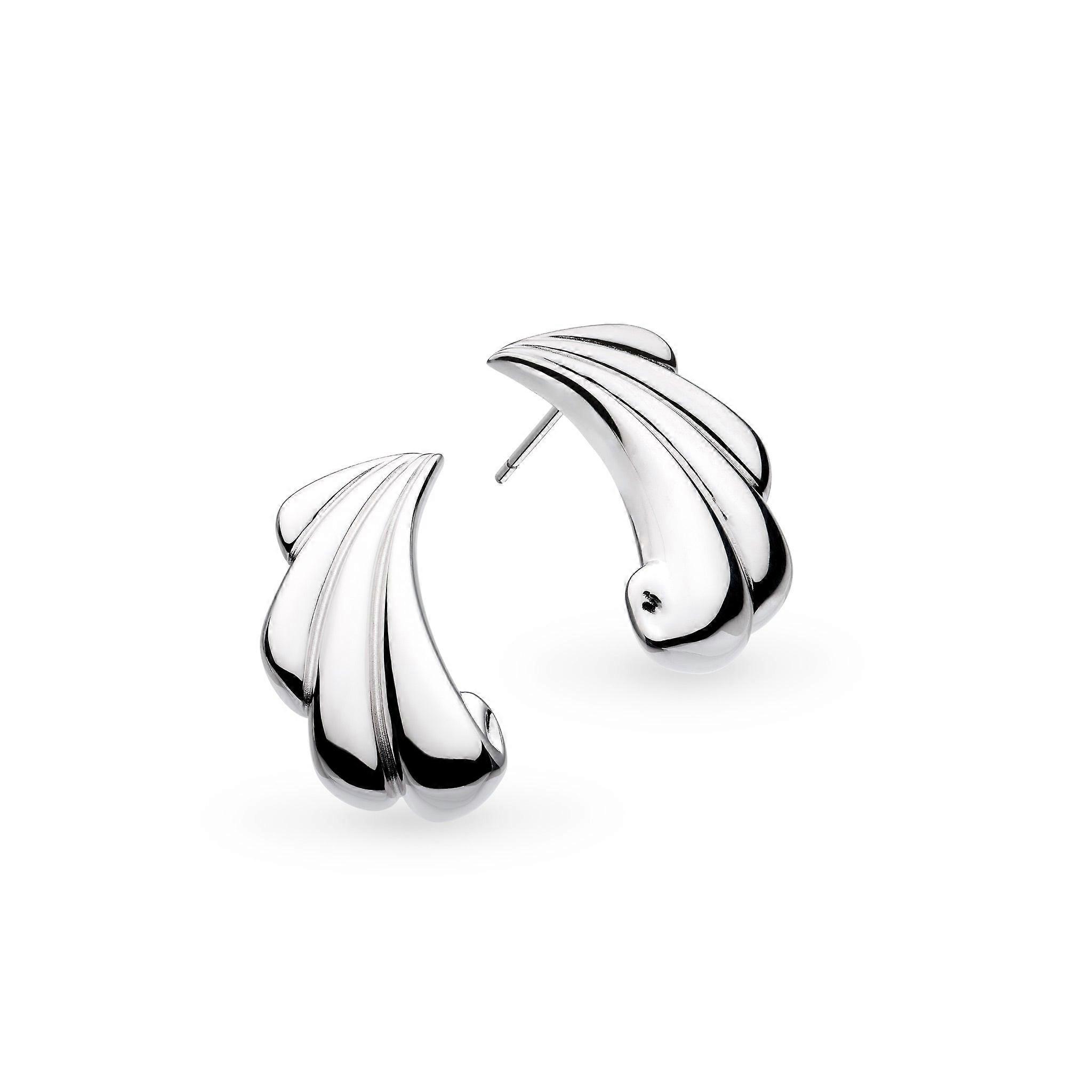 Kit Heath Océane Shell Echo Rhodium Plated Grande Stud Earrings